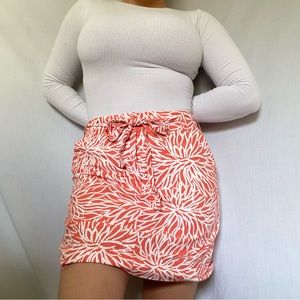 Lands End Patterned White and Orange Skort Size 6